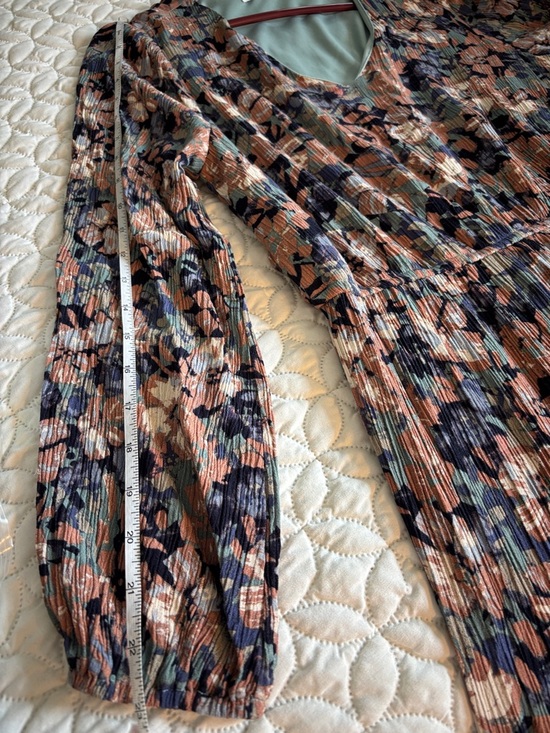 Emily Wonder Dusty Multicolor Floral Long Sleeve 3-tier Maxi Dress Size Small - Picture 8 of 12